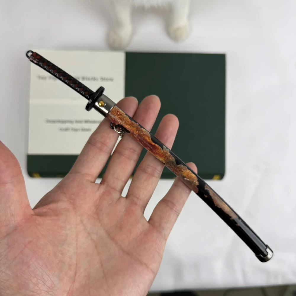 Elden Rivers of Blood Sword Replica Ring 23cm/9.05in Zinc Alloy Model with spring release scabbard, Rust-Proof, Ideal for Fans