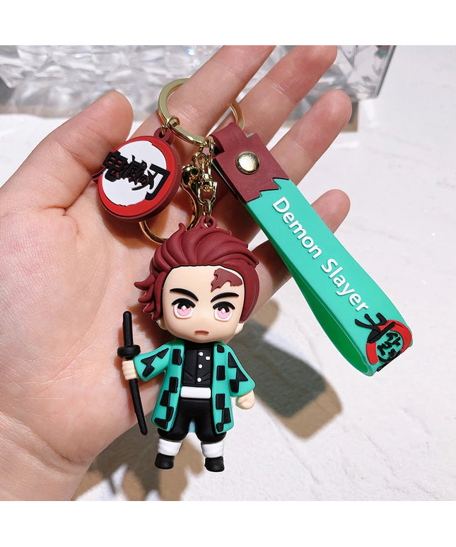New Demon Slayer Kimetsu No Yaiba Blade of Ghost Keychain Cute Characters Bag Pendant Car Key Chain Ring Fans Gift Anime Jewelry