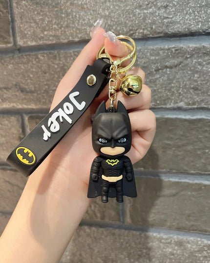Anime Harley Quinn Cartoon Marvel Batman Joker Image Doll Keychain Cute Key Ring Pendant Wonder Woman Jewelry Gifts for Friends