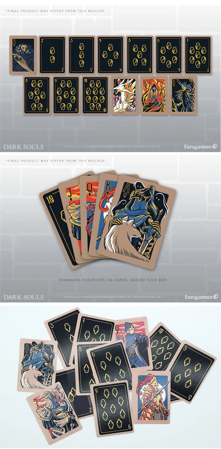 Dark Souls Poker Cards - Deck of 52 Cards Perfect for Playing Poker, Black Jack, Big 2 and Other Card Games