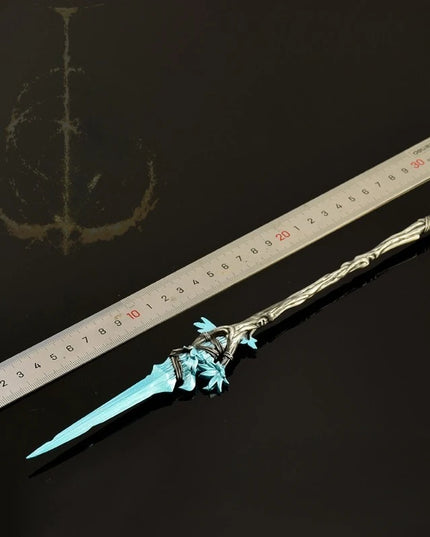 30cm/11.81in Eldenn Game Peripheral Weapon Model Dream Spear Metal Handicraft Ornament Collection Desktop Display Gift Toys Boys