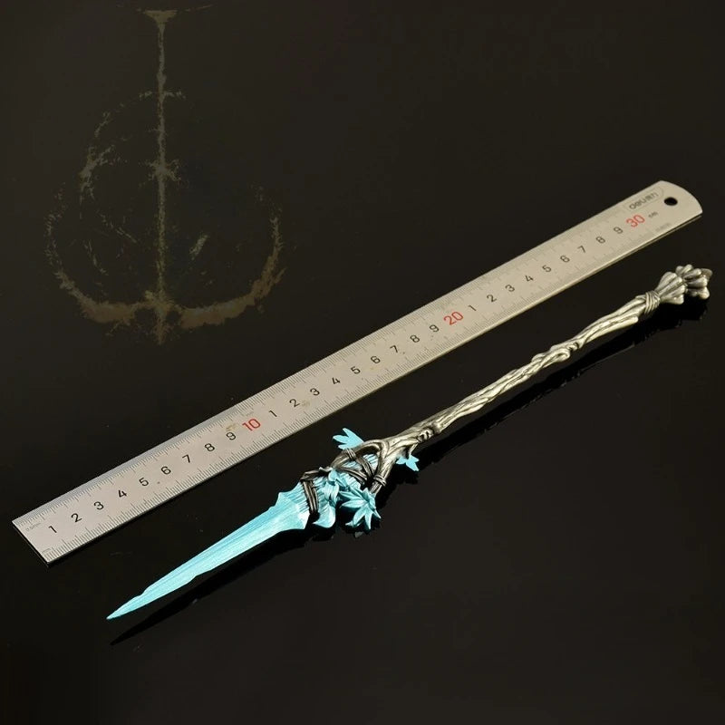 30cm/11.81in Eldenn Game Peripheral Weapon Model Dream Spear Metal Handicraft Ornament Collection Desktop Display Gift Toys Boys