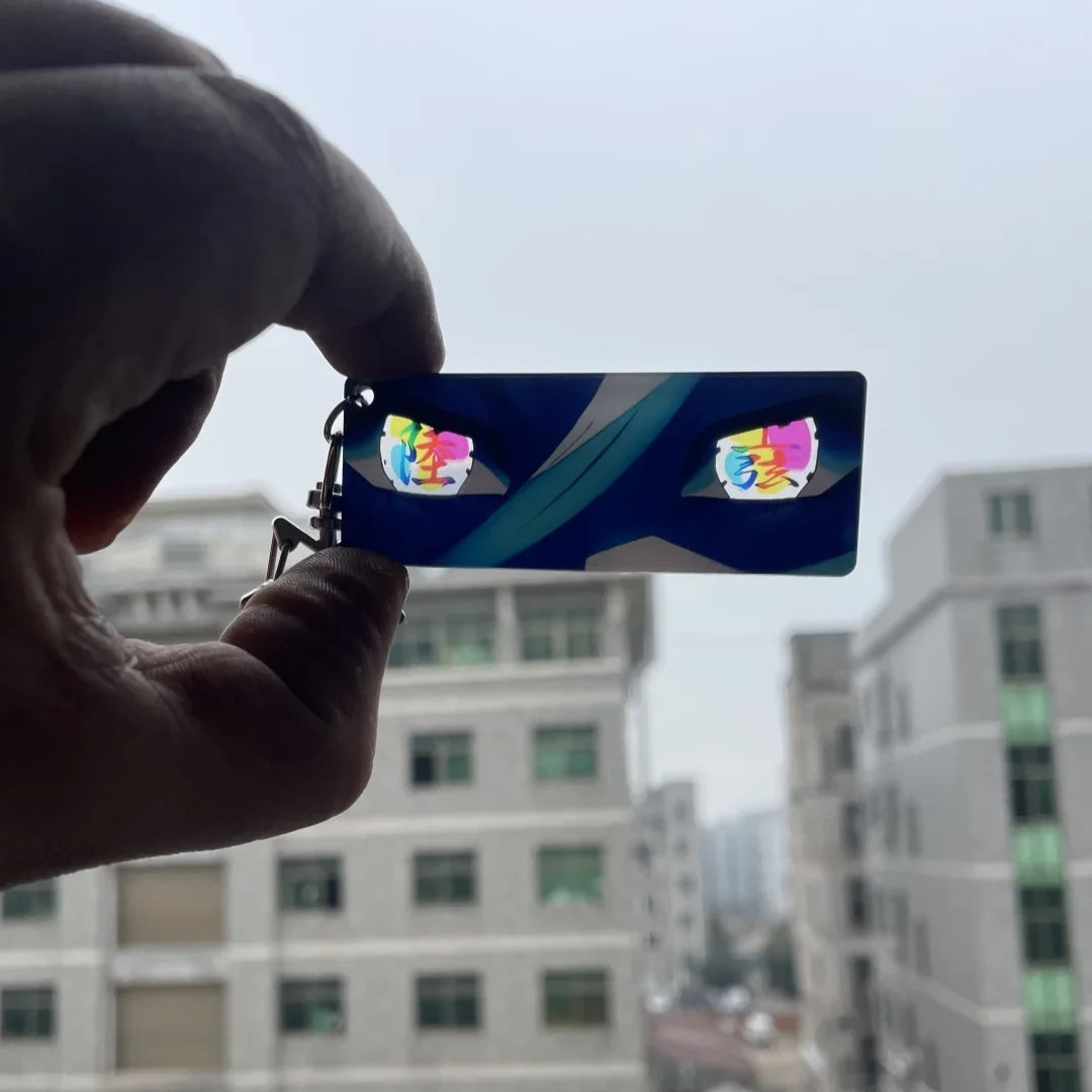 Demon Slayer Acrylic Pupil Translucency Card Key Chains Pendants Anime Twelve Kizuki Keychains Backpack Decorative Key Charm