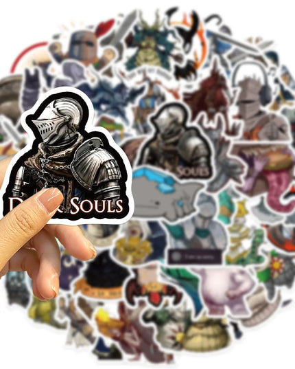 50Pcs Dark Souls Stickers Pack, Cool Game Vinyl Waterproof Decals for Water Bottle,Skateboard,Laptop,Phone,Scrapbooking