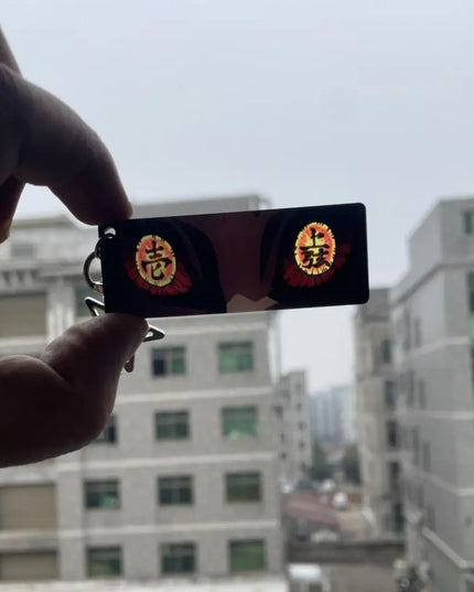 Demon Slayer Acrylic Pupil Translucency Card Key Chains Pendants Anime Twelve Kizuki Keychains Backpack Decorative Key Charm