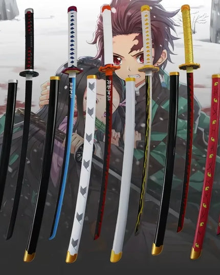 104cm Demon Slayer Katana Swords Tanjirou Zenitsu Katana Fake Sword Killer Devils Real Size Japanese Anime Cosplay Prop Toy Gift