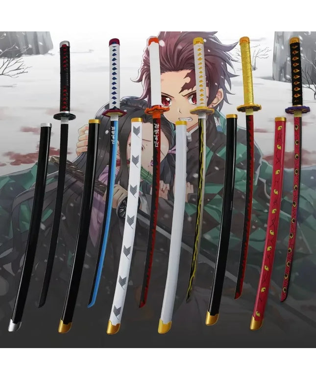 104cm Demon Slayer Katana Swords Tanjirou Zenitsu Katana Fake Sword Killer Devils Real Size Japanese Anime Cosplay Prop Toy Gift