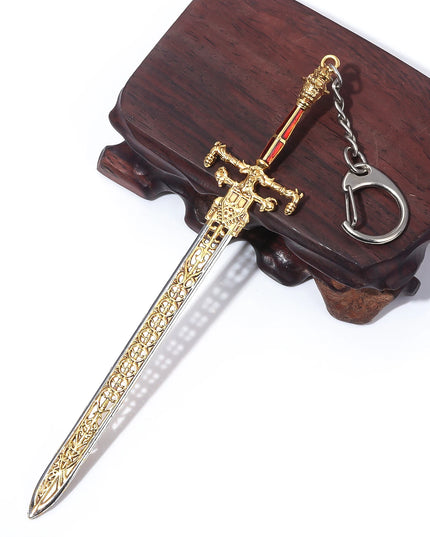 14cm Ring Dark Moon Greatswor Eldens Keychain Pendant Sword of Night and Flame Keyring Cosplay Fans Props Men Women Bag Jewelry