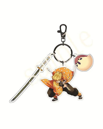 Hot Anime Demon Slayer Keychain Kamado Tanjirou Tomioka Giyuu Rengoku Kyoujurou Cosplay Acrylic Key Chains Fans Gift