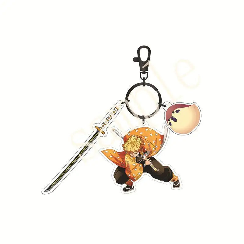 Hot Anime Demon Slayer Keychain Kamado Tanjirou Tomioka Giyuu Rengoku Kyoujurou Cosplay Acrylic Key Chains Fans Gift