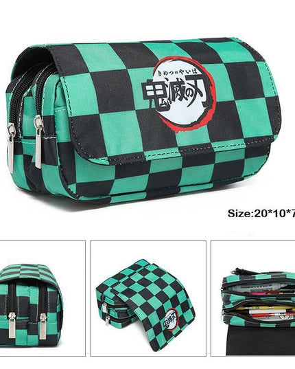 Demon Slayer 3D Anime Pen Bag Student Storage Bag Tanjirou Nezuko Zenitsu Giyuu Cartoon Pen Box Cute Boys Girls Pencil Case