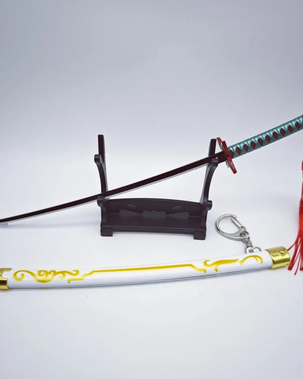 Demon Slayer Peripherals Tanjiro, Agatsuma Zenitsu Katana Full Metal Weapons Bounce Jump Knife Crafts Toy Sword Model Ornaments