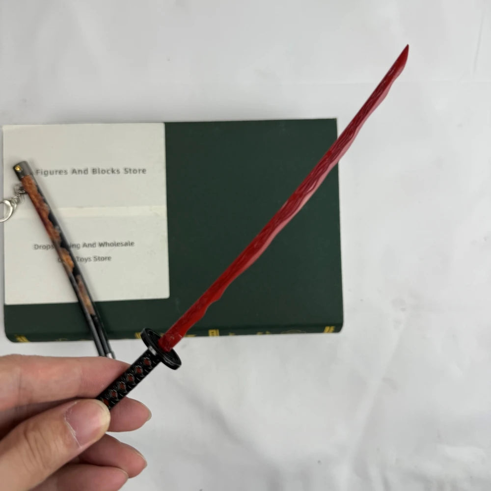 Elden Rivers of Blood Sword Replica Ring 23cm/9.05in Zinc Alloy Model with spring release scabbard, Rust-Proof, Ideal for Fans