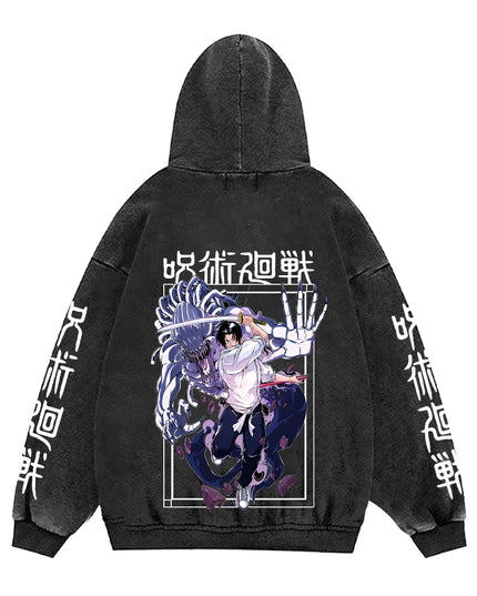 Jujutsu Kaisen Anime Hoodies Men Women 100%Cotton Toji Gothic Manga Sweatshirts Vintage Casual Pullover Fashion Streetwear Daily