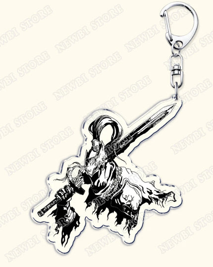 Video Game Dark Souls Keychains for Women Accessories Bag Bloodborne Malenia Melina Keyrings Jewelry Fans Gaming Friends Gift
