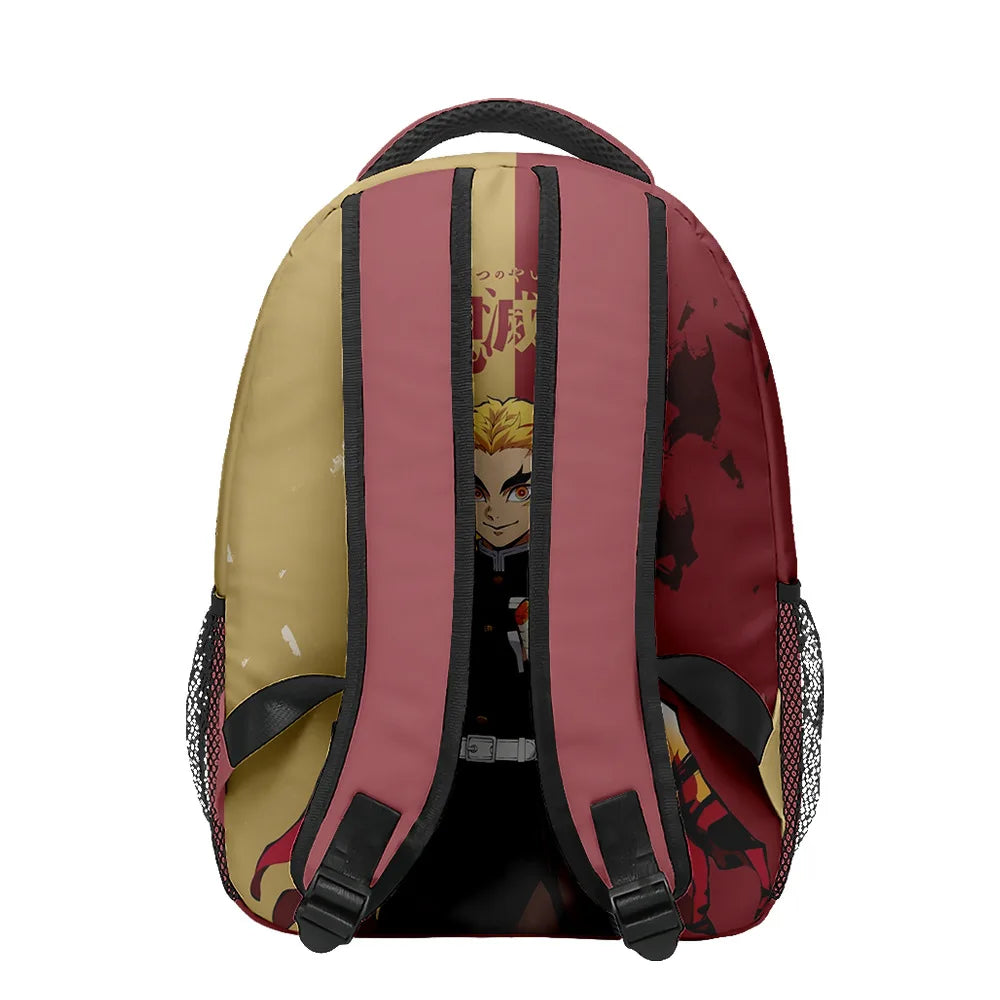 Anime Demon Slayer Tanjiro Nezuko 3D Printed Backpack for College Students Large School Bag 15 Inch Laptop Bag Middle School