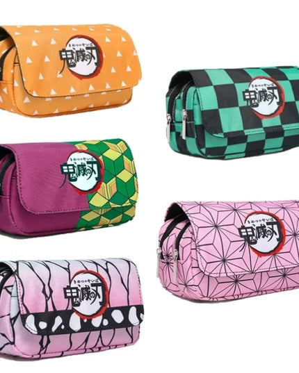 Demon Slayer 3D Anime Pen Bag Student Storage Bag Tanjirou Nezuko Zenitsu Giyuu Cartoon Pen Box Cute Boys Girls Pencil Case