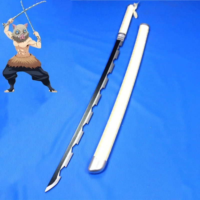 41in/104cm Demon Slayer Katana Anime Ninja Sword Demon Slayer Cosplay Prop Knife Real Size Samurai Sabre Japonesa Katana Sword