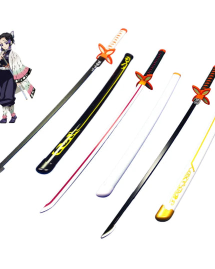 41in/104cm Demon Slayer Katana Anime Ninja Sword Demon Slayer Cosplay Prop Knife Real Size Samurai Sabre Japonesa Katana Sword