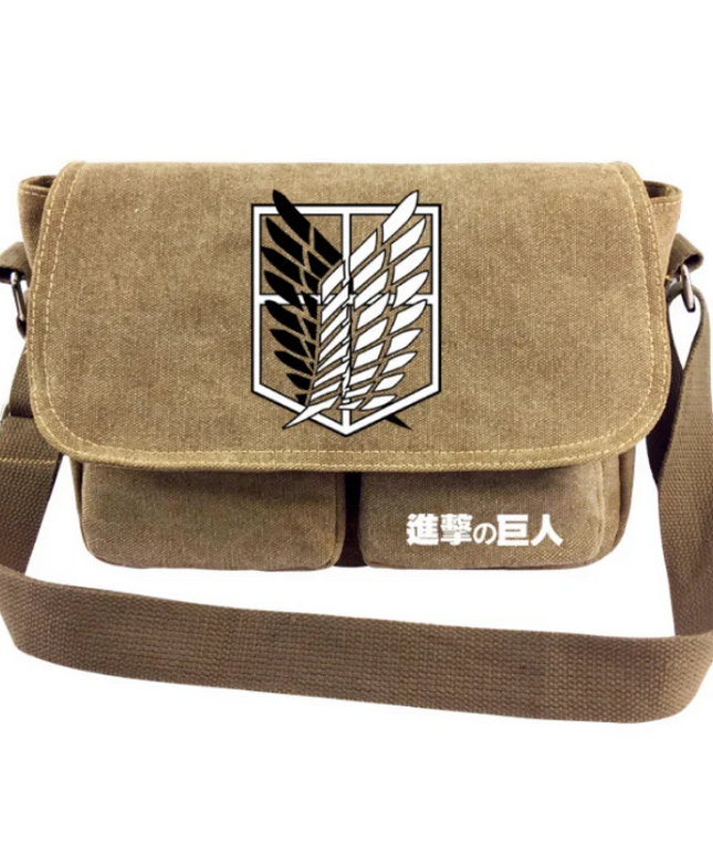 Attack on Titan Canvas Handbag Shoulder Bag Japan Anime Crossbody Bag Messenger Bags Shoulder Bag Cartoon School Book Tote Gift