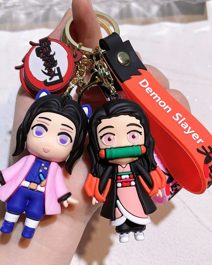 New Demon Slayer Kimetsu No Yaiba Blade of Ghost Keychain Cute Characters Bag Pendant Car Key Chain Ring Fans Gift Anime Jewelry