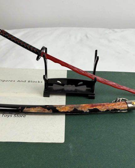 Elden Rivers of Blood Sword Replica Ring 23cm/9.05in Zinc Alloy Model with spring release scabbard, Rust-Proof, Ideal for Fans