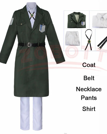 Attack on Titan Eren Levi Cosplay Costume Women Men Shingeki No Kyojin Scouting Legion Soldier Jacket Coat Windbreaker Uniform