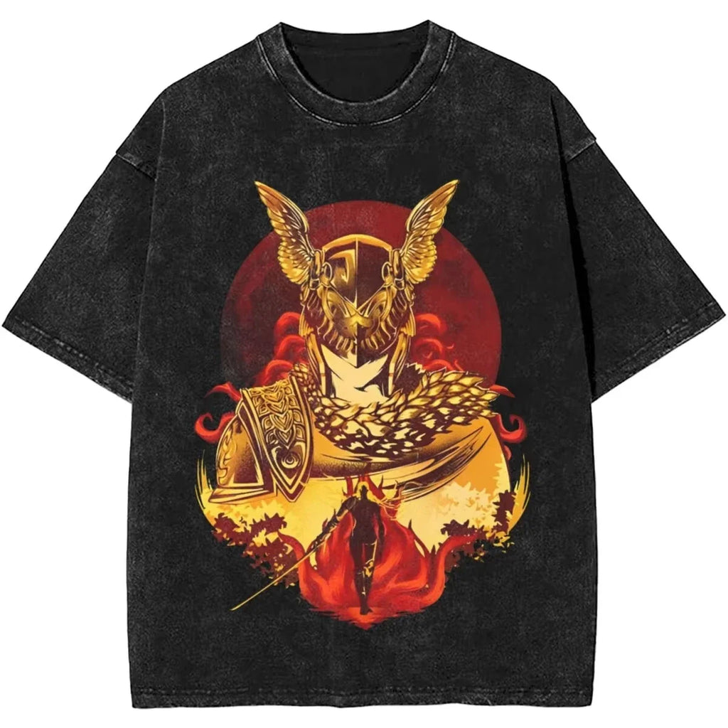 Women Men Malenia Blade of Miquella Washed T Shirt Summer Maidenless Tarnished Classic Simple Harajuku T Shirt New Arrival