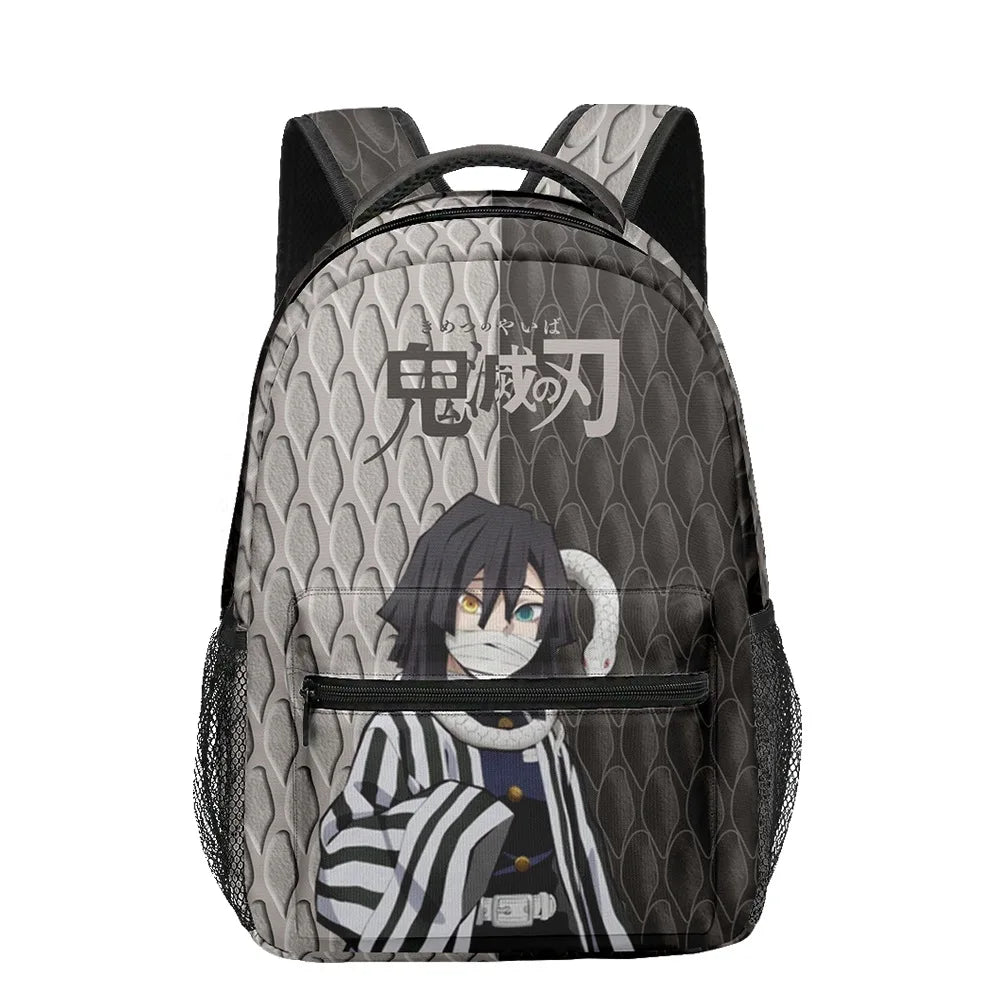 Anime Demon Slayer Tanjiro Nezuko 3D Printed Backpack for College Students Large School Bag 15 Inch Laptop Bag Middle School
