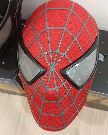 Spiderman Marvel 1/1 3D Spider-Man Tobey Mask Halloween Cosplay Faceshell Detachable Lenses Costumes Superhero Collection Models