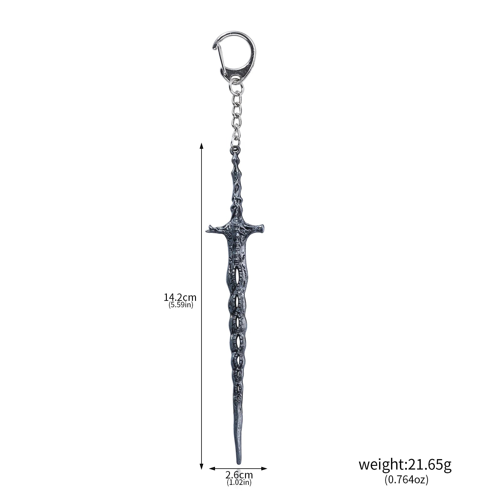 14cm Ring Dark Moon Greatswor Eldens Keychain Pendant Sword of Night and Flame Keyring Cosplay Fans Props Men Women Bag Jewelry