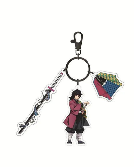 Hot Anime Demon Slayer Keychain Kamado Tanjirou Tomioka Giyuu Rengoku Kyoujurou Cosplay Acrylic Key Chains Fans Gift