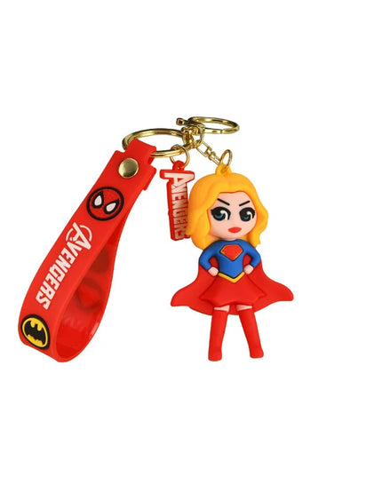 Anime Harley Quinn Cartoon Marvel Batman Joker Image Doll Keychain Cute Key Ring Pendant Wonder Woman Jewelry Gifts for Friends