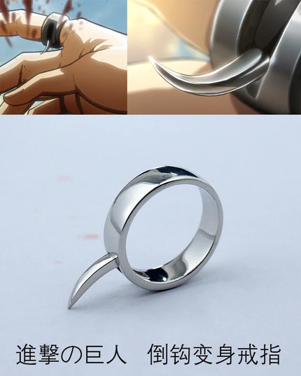 Annie Leonhart Cosplay Ring Anime Attack on Titan Metal Rings for Women Men Jewelry Accessories Props Halloween Gift