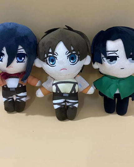 20cm Anime Attack on Titan Plush Toys Doll Kawaii Levi Eren Mikasa Cute Kawaii Collection Green Stuffed Birthday Gifts For Kids