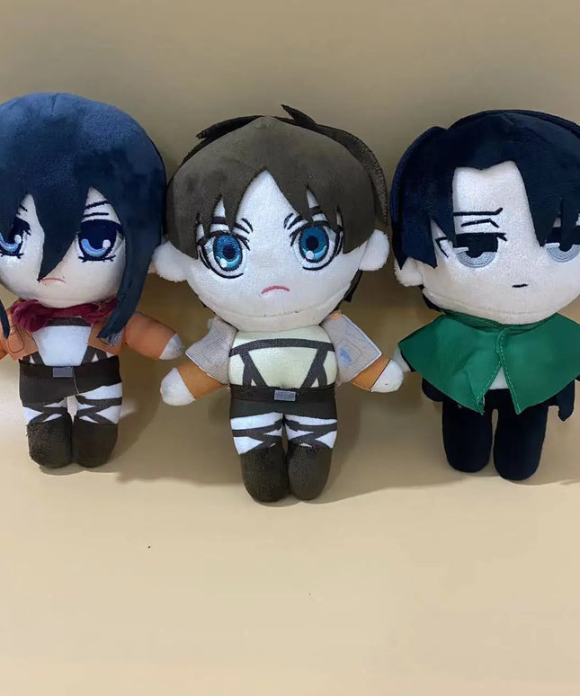 20cm Anime Attack on Titan Plush Toys Doll Kawaii Levi Eren Mikasa Cute Kawaii Collection Green Stuffed Birthday Gifts For Kids