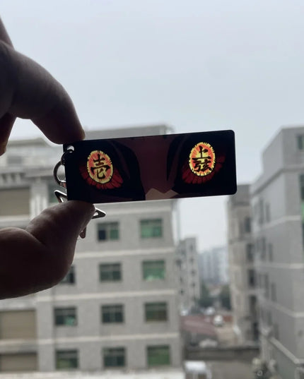 Demon Slayer Acrylic Pupil Translucency Card Key Chains Pendants Anime Twelve Kizuki Keychains Backpack Decorative Key Charm