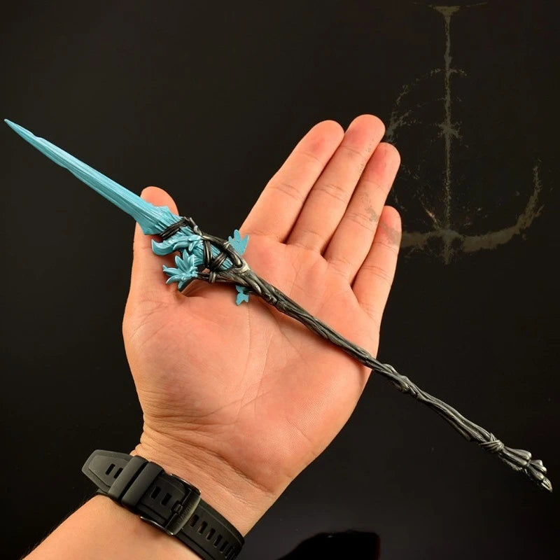 30cm/11.81in Eldenn Game Peripheral Weapon Model Dream Spear Metal Handicraft Ornament Collection Desktop Display Gift Toys Boys