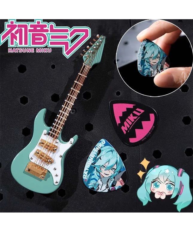 3PCS Hatsune Miku Multicolor Guitar Picks Acrylic Guitar Picks for Acoustic Electric Guitars Bass or Ukulele Guitar Accessories