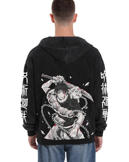 Jujutsu Kaisen Anime Hoodies Men Women 100%Cotton Toji Gothic Manga Sweatshirts Vintage Casual Pullover Fashion Streetwear Daily