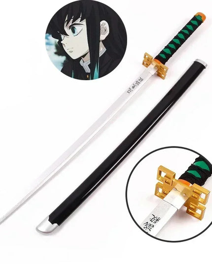 104cm Demon Slayer Katana Swords Tanjirou Zenitsu Katana Fake Sword Killer Devils Real Size Japanese Anime Cosplay Prop Toy Gift