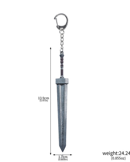 14cm Ring Dark Moon Greatswor Eldens Keychain Pendant Sword of Night and Flame Keyring Cosplay Fans Props Men Women Bag Jewelry