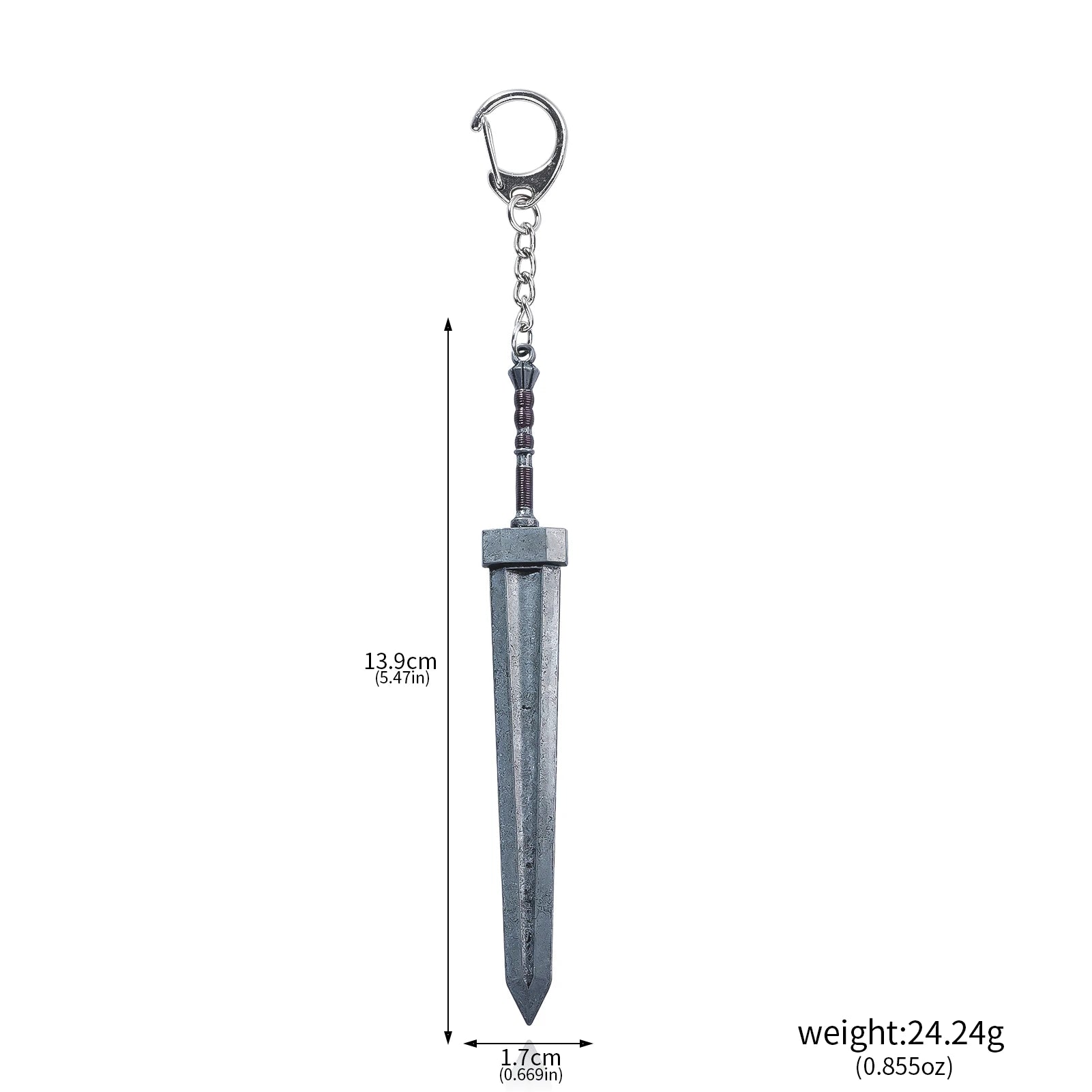 14cm Ring Dark Moon Greatswor Eldens Keychain Pendant Sword of Night and Flame Keyring Cosplay Fans Props Men Women Bag Jewelry