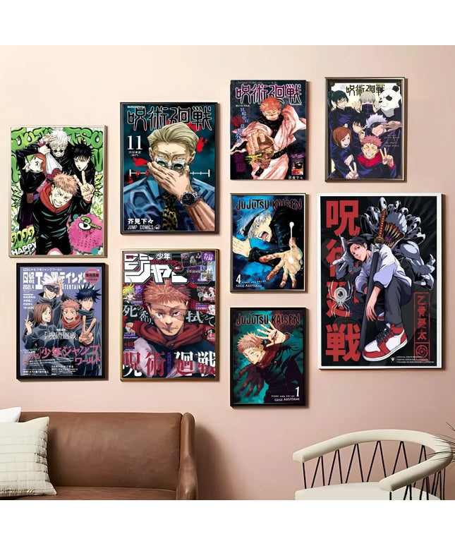 Jujutsu Kaisen Anime Classic Vintage Posters Decoracion Painting Wall Art White Kraft Paper Kawaii Room Decor