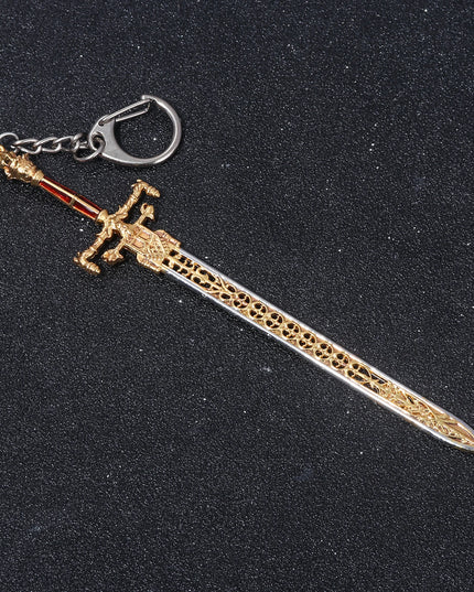 14cm Ring Dark Moon Greatswor Eldens Keychain Pendant Sword of Night and Flame Keyring Cosplay Fans Props Men Women Bag Jewelry