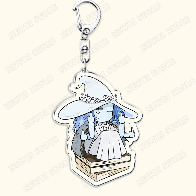 Video Game Dark Souls Keychains for Women Accessories Bag Bloodborne Malenia Melina Keyrings Jewelry Fans Gaming Friends Gift