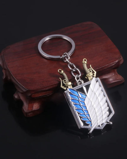 Anime Attack On Titan Keychain Shingeki no Kyojin Scouting Legion Emblem Pendant Key Chain for Women Men Cosplay Jewelry Gift