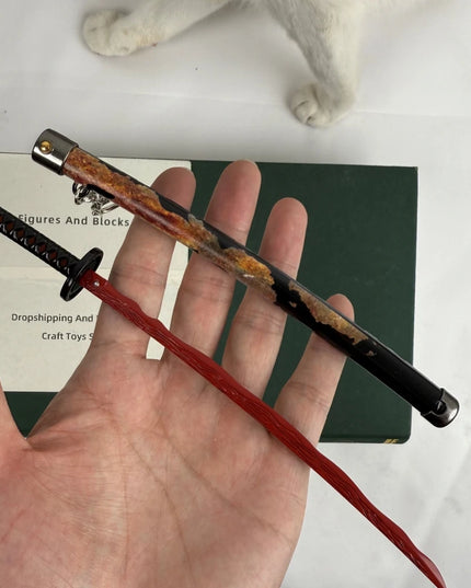 Elden Rivers of Blood Sword Replica Ring 23cm/9.05in Zinc Alloy Model with spring release scabbard, Rust-Proof, Ideal for Fans