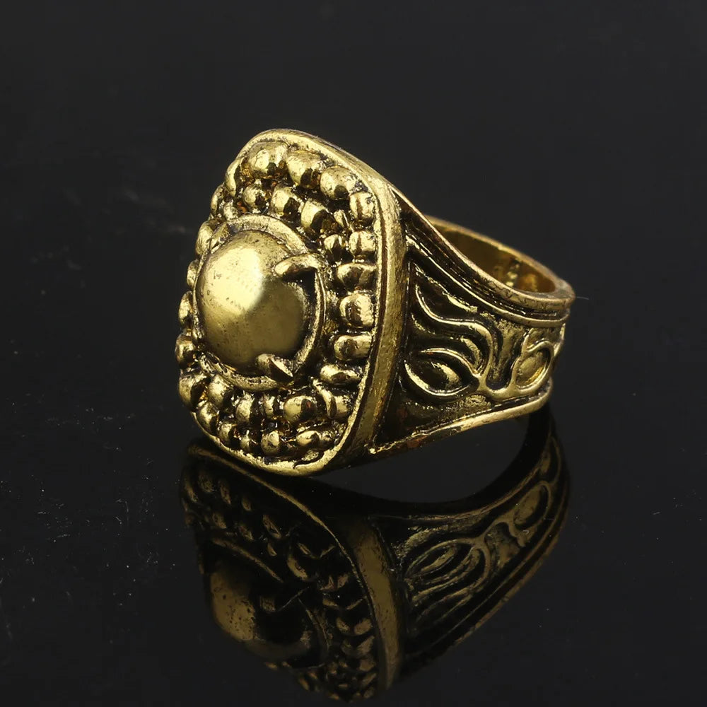 Game Dark Souls Ring Black Red Sapphire Vintage Style Ring Adjustable Metal Rings For Women Men Cosplay Jewelry Accessories Gift