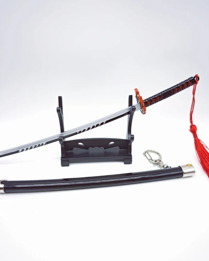 Demon Slayer Peripherals Tanjiro, Agatsuma Zenitsu Katana Full Metal Weapons Bounce Jump Knife Crafts Toy Sword Model Ornaments